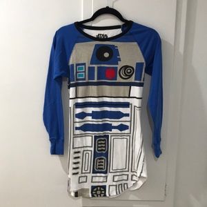 Star Wars R2D2 long t shirt pajamas XS